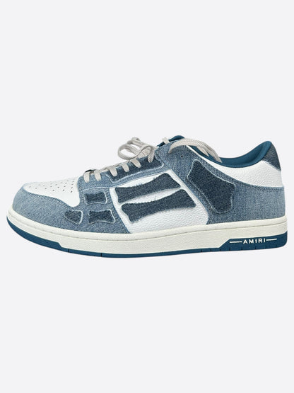 Amiri Blue & White Denim Skeleton Low Top Sneakers
