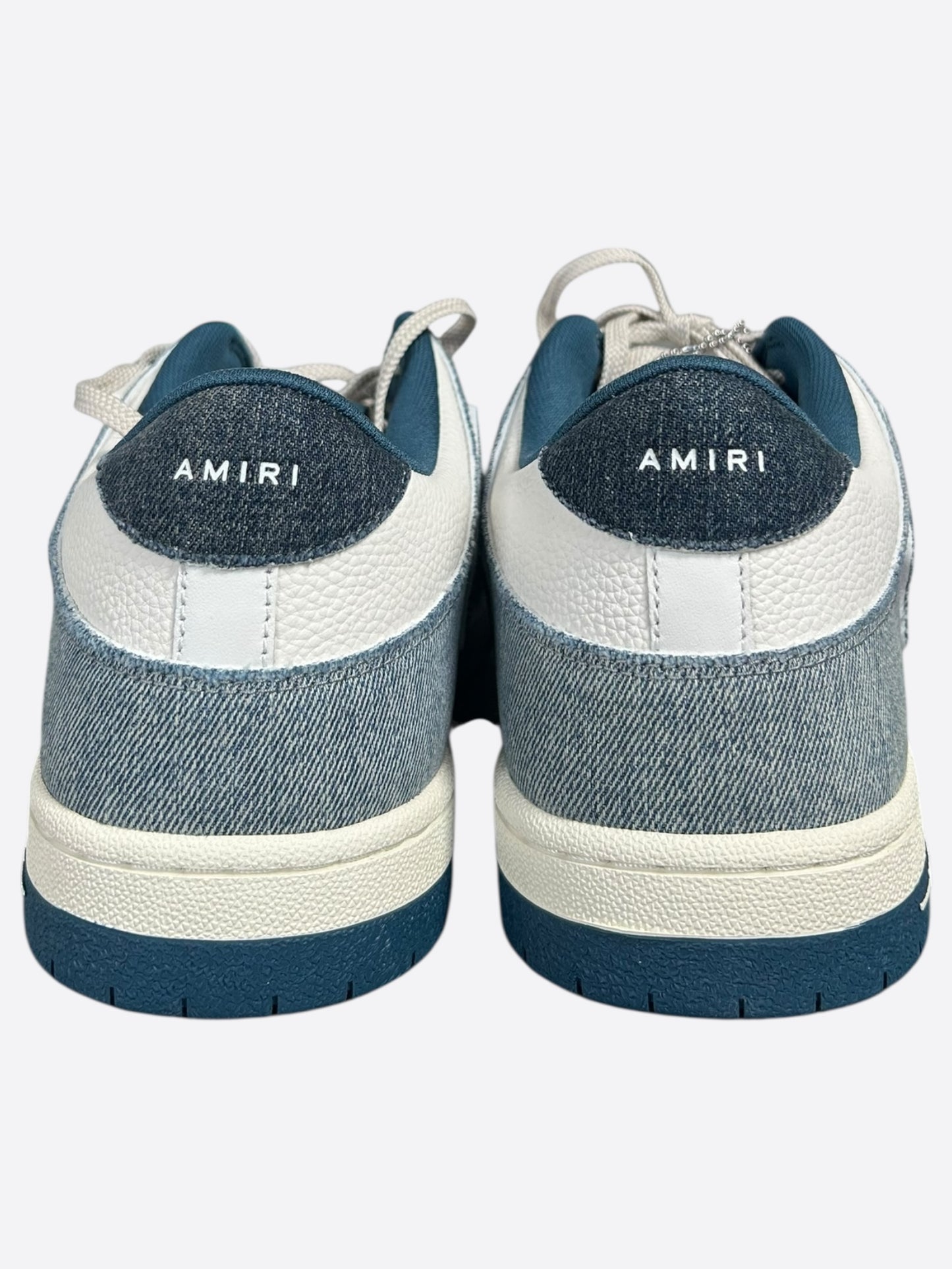 Amiri Blue & White Denim Skeleton Low Top Sneakers