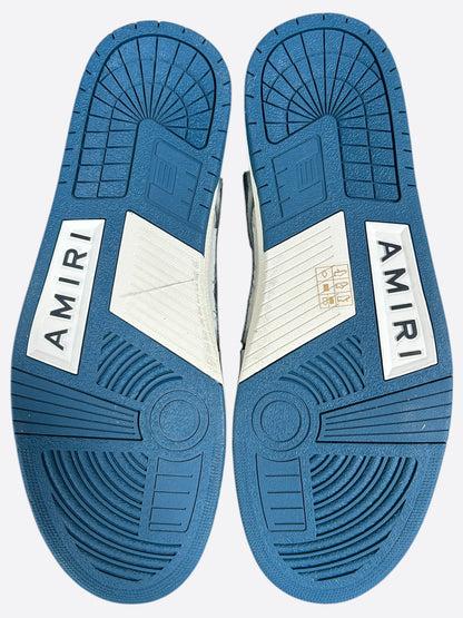 Amiri Blue & White Denim Skeleton Low Top Sneakers