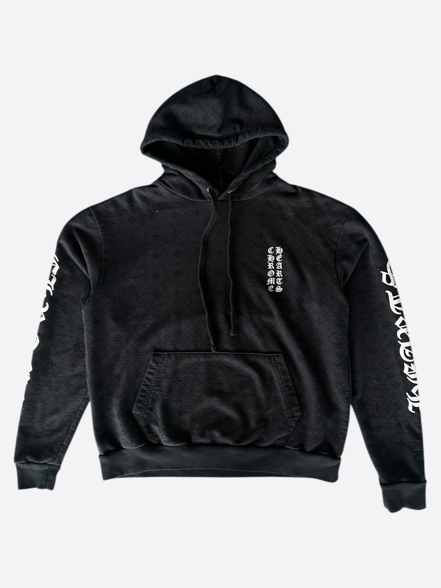 Chrome Hearts Black & White Cross Jacquard Horseshoe Logo Hoodie