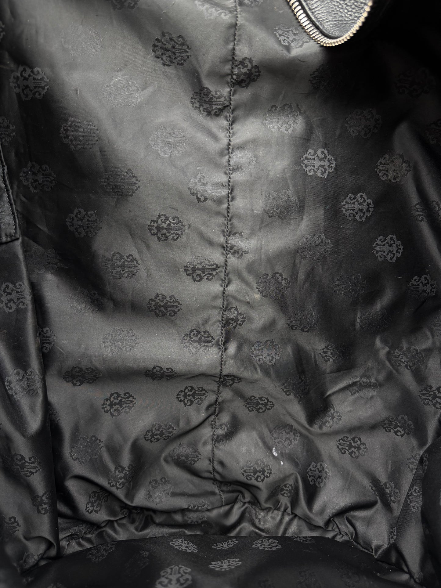 Chrome Hearts Black, White & Green Triple Cross Leather Duffel Bag