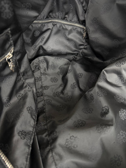Chrome Hearts Black, White & Green Triple Cross Leather Duffel Bag