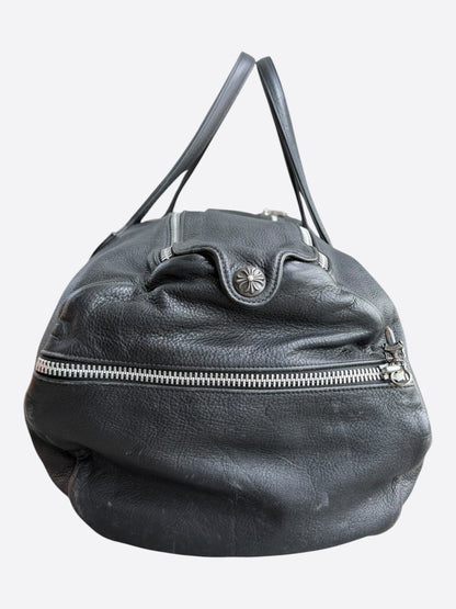 Chrome Hearts Black Leather Duffel Bag