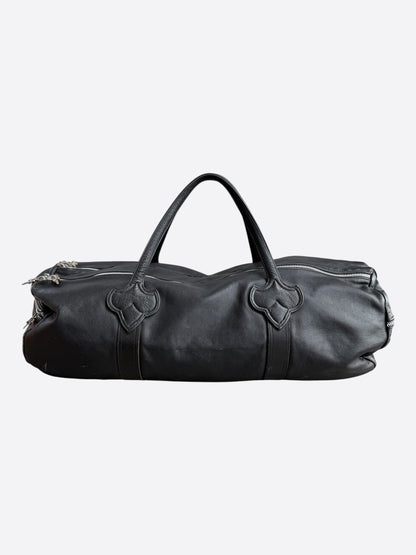 Chrome Hearts Black Leather Duffel Bag