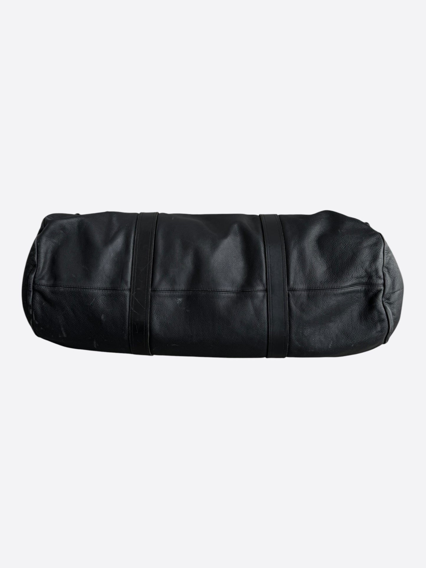 Chrome Hearts Black Leather Duffel Bag