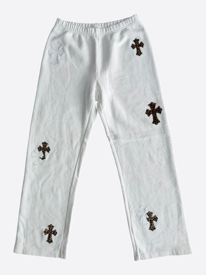 Chrome Hearts White Leopard Cross Patch Sweatpants
