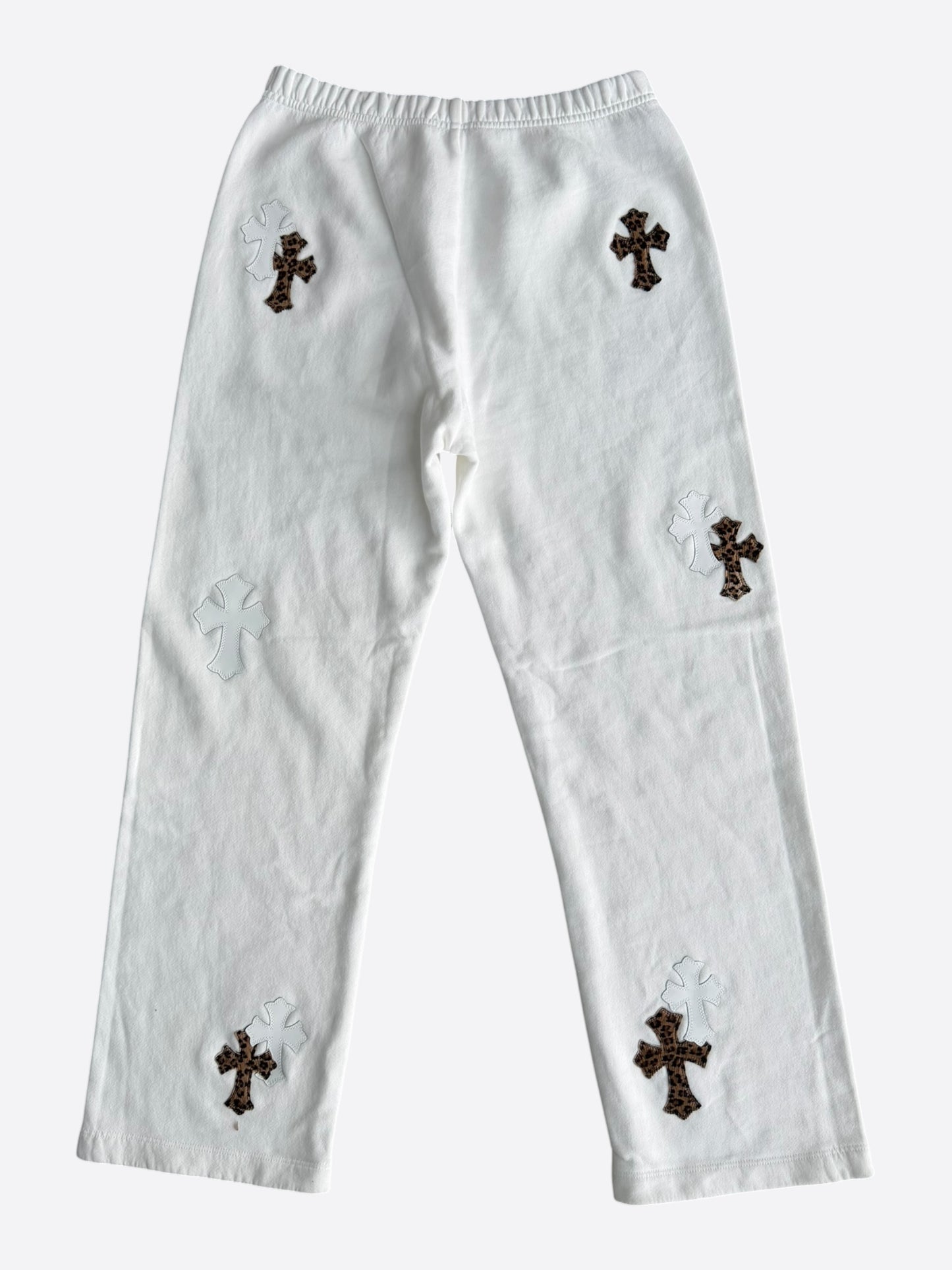 Chrome Hearts White Leopard Cross Patch Sweatpants