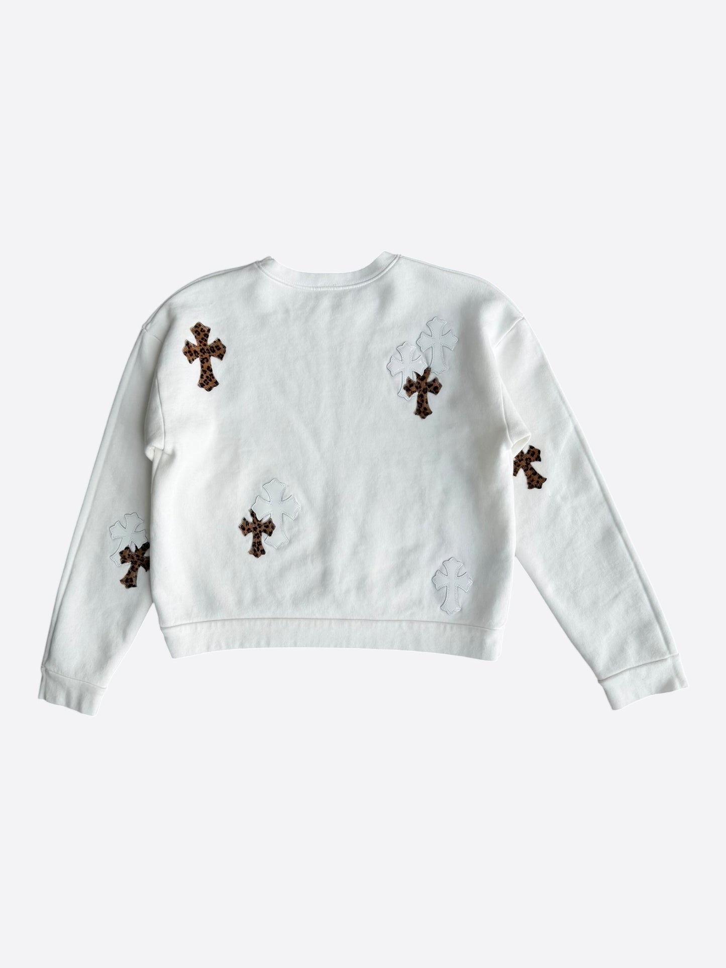 Chrome Hearts White Leopard Cross Patch Sweater