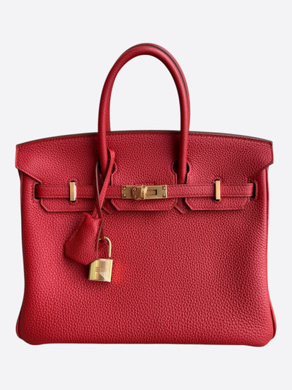Hermes Rouge Casaque Togo & Gold Hardware Birkin 25
