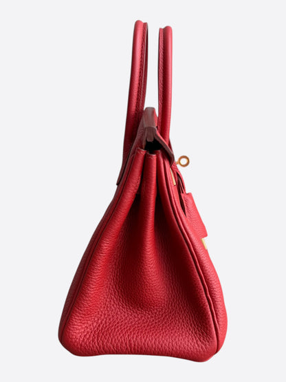Hermes Rouge Casaque Togo & Gold Hardware Birkin 25