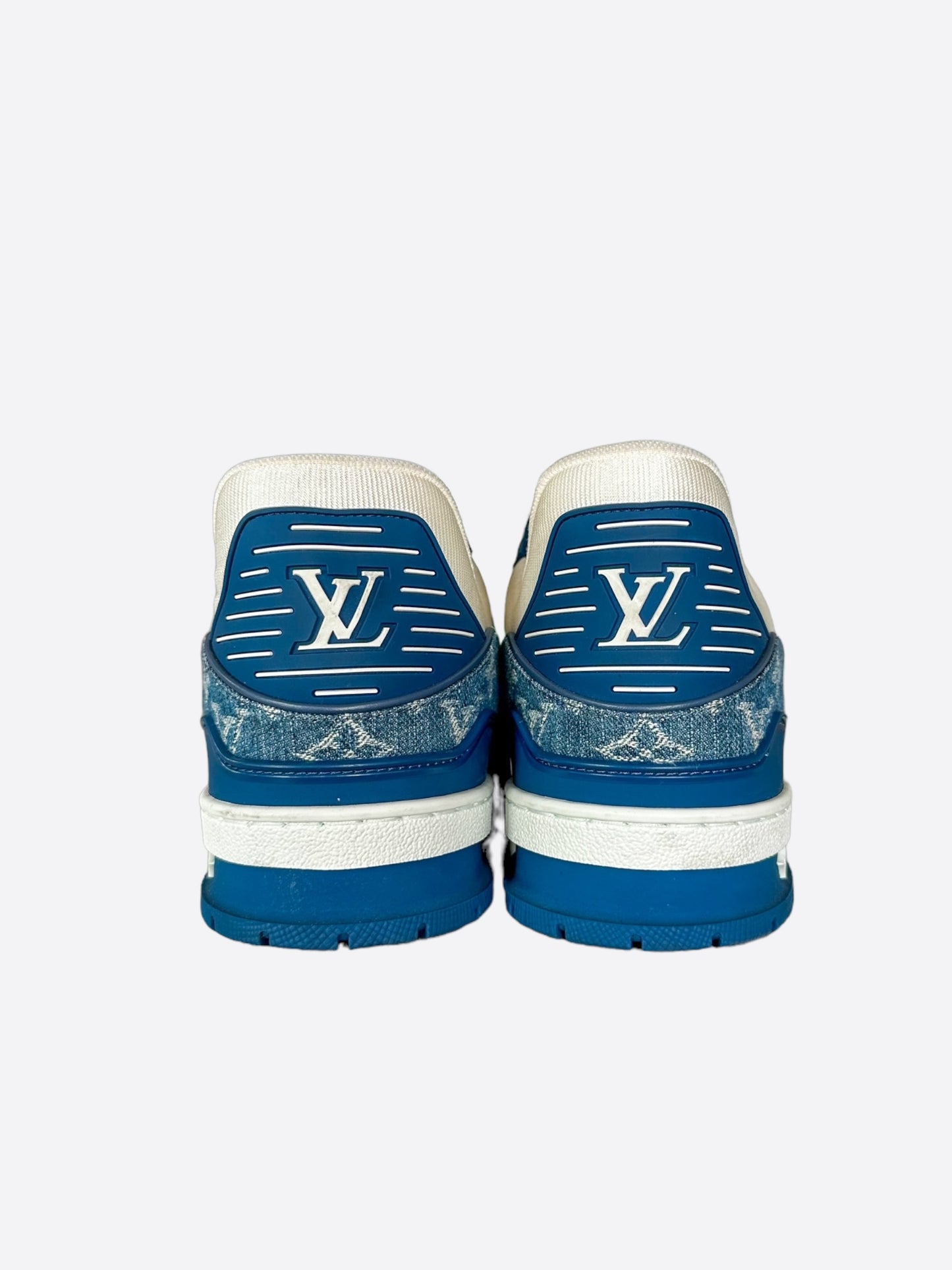 Louis Vuitton Blue & White Denim Monogram Trainers