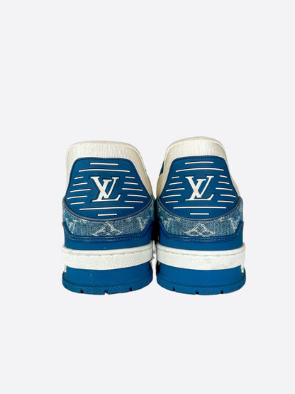 Louis Vuitton Blue & White Denim Monogram Trainers