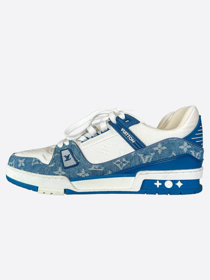 Louis Vuitton Blue & White Denim Monogram Trainers