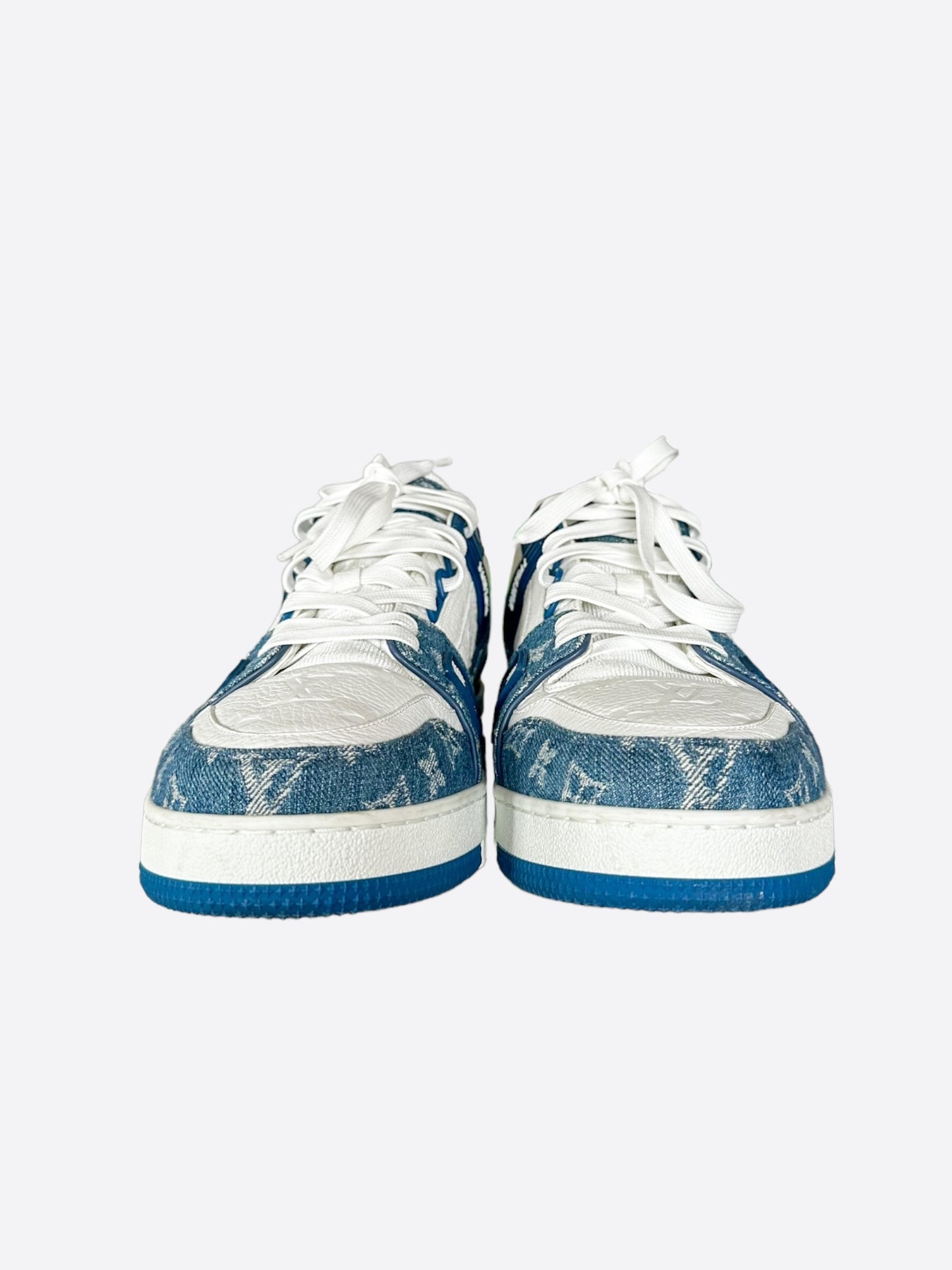 Louis Vuitton Blue & White Denim Monogram Trainers