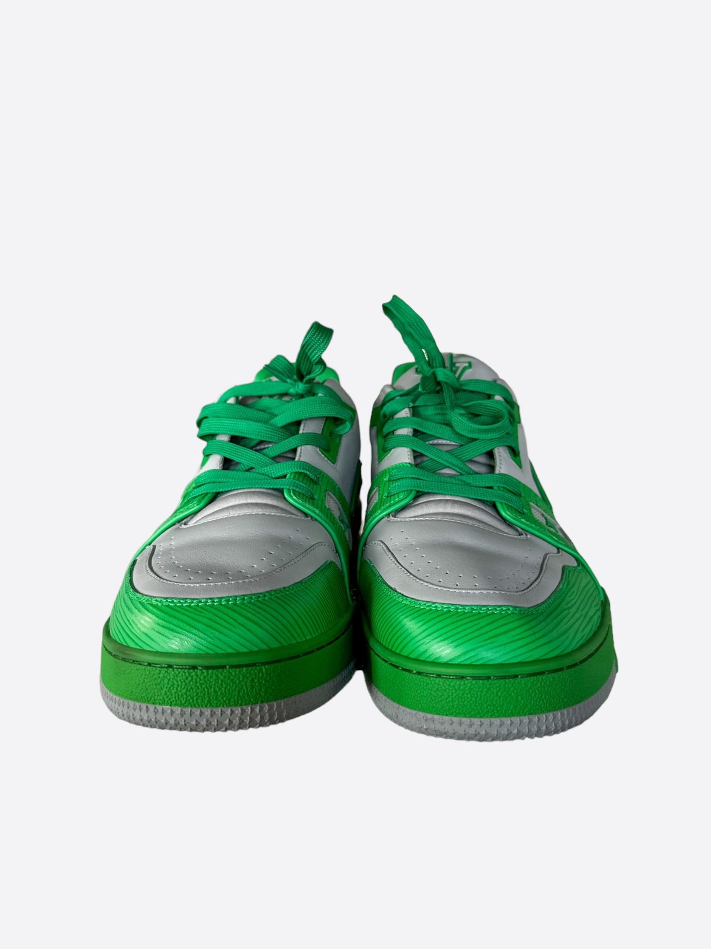 Louis Vuitton Green & Grey EPI Leather Trainers