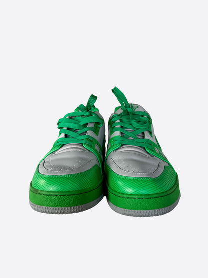 Louis Vuitton Green & Grey EPI Leather Trainers