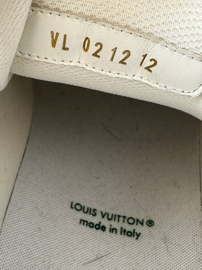 Louis Vuitton Green & White Denim Monogram Trainers