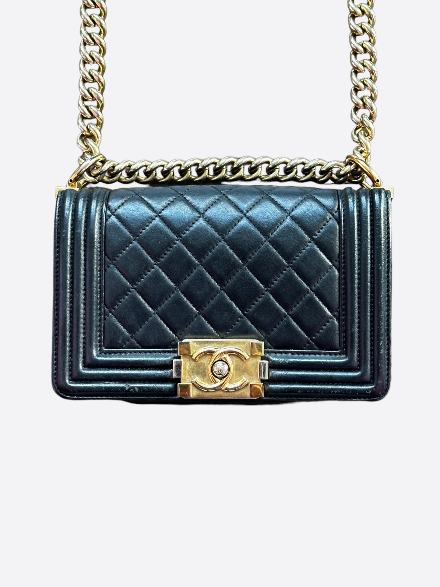 Chanel Black Lambskin Small Boy Bag