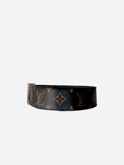 Louis Vuitton Brown Monogram Silver Buckle Belt