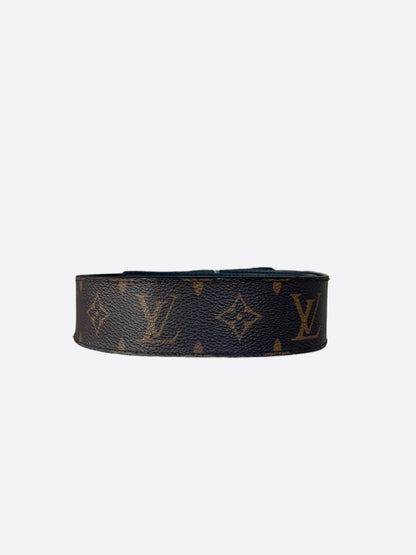 Louis Vuitton Brown Monogram Silver Buckle Belt