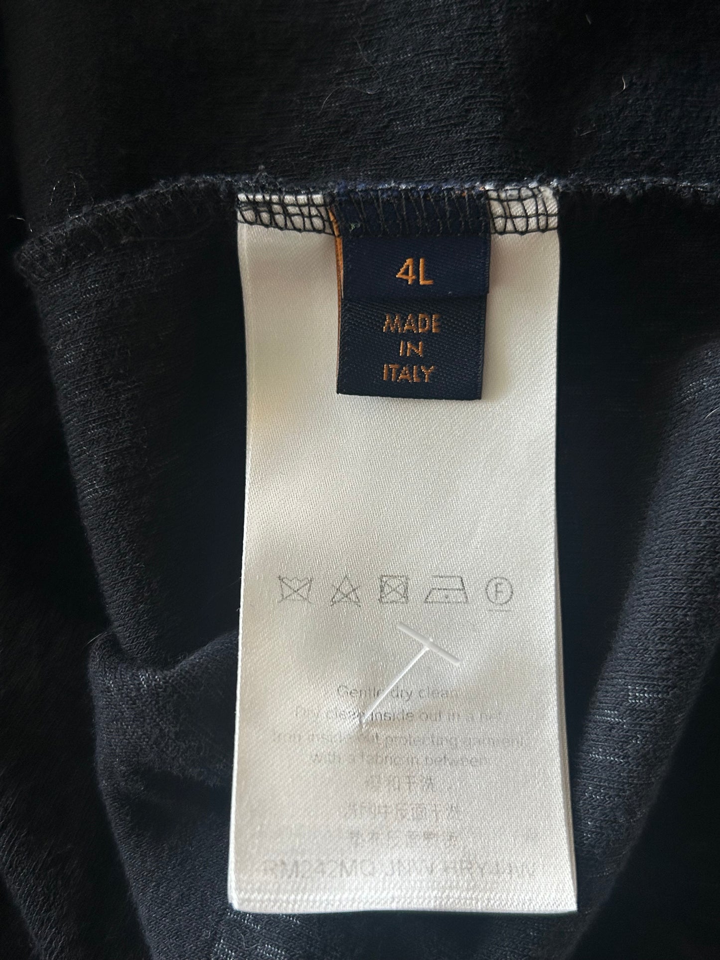 Louis Vuitton Black Damier Embroidered Logo T-Shirt