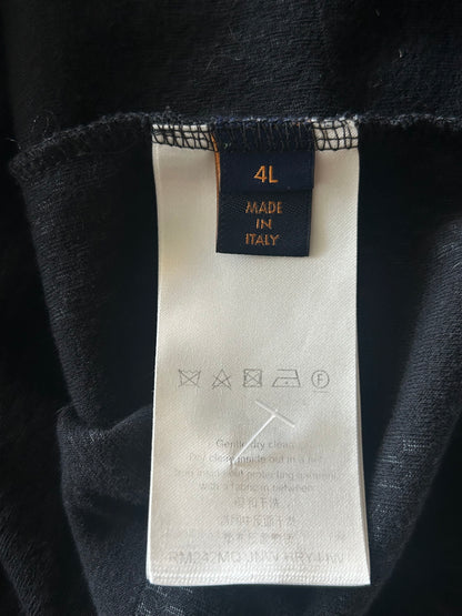 Louis Vuitton Black Damier Embroidered Logo T-Shirt
