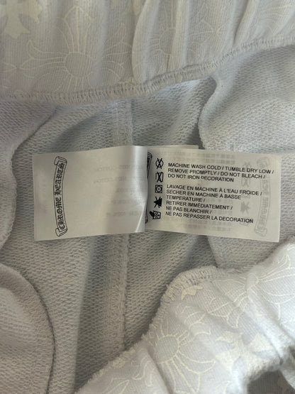 Chrome Hearts White & Black Horseshoe Logo Cross Jacquard Sweatpants