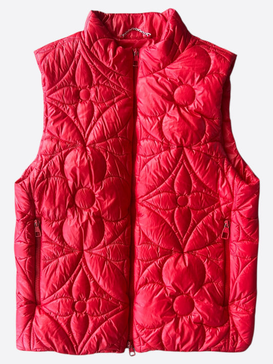 Louis Vuitton Red Flower Monogram Puffer Vest