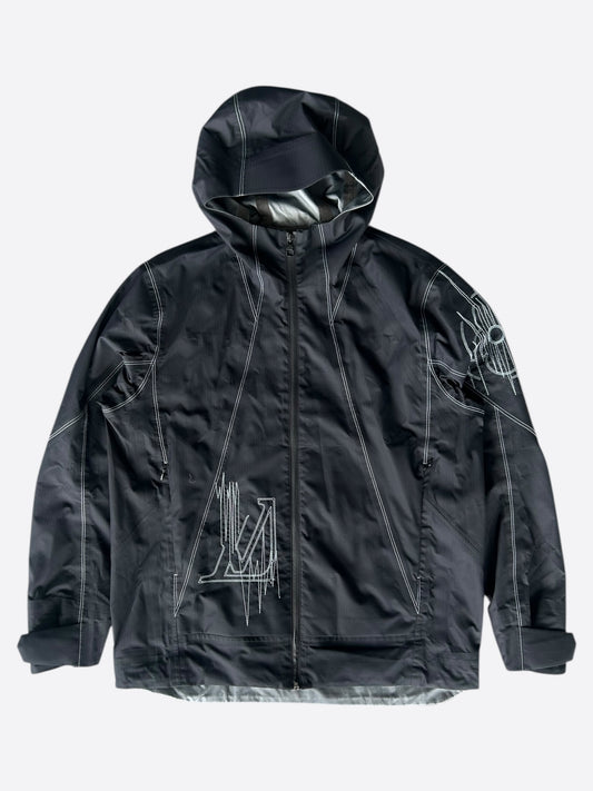 Louis Vuitton Black & Blue Frequency Embroidered Jacket