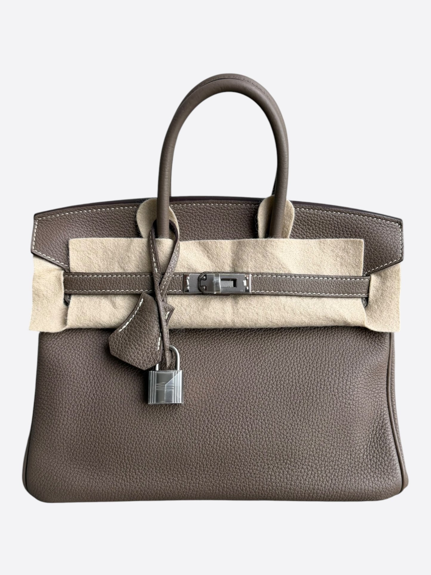 Hermes Etoupe Togo & Palladium Hardware Birkin 25