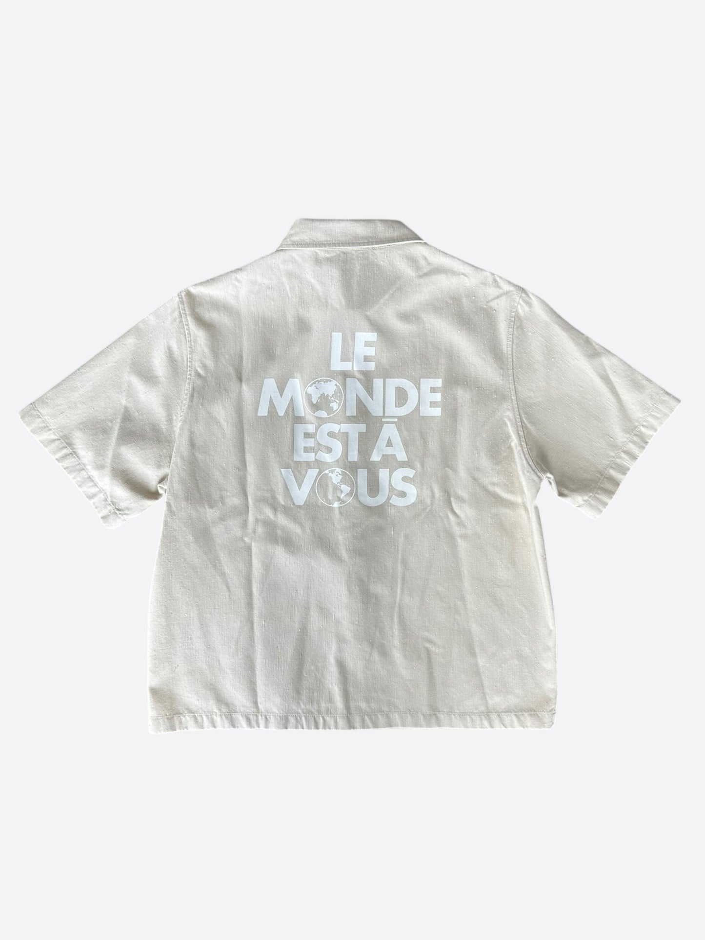 Louis Vuitton Beige Logo Button Up Shirt