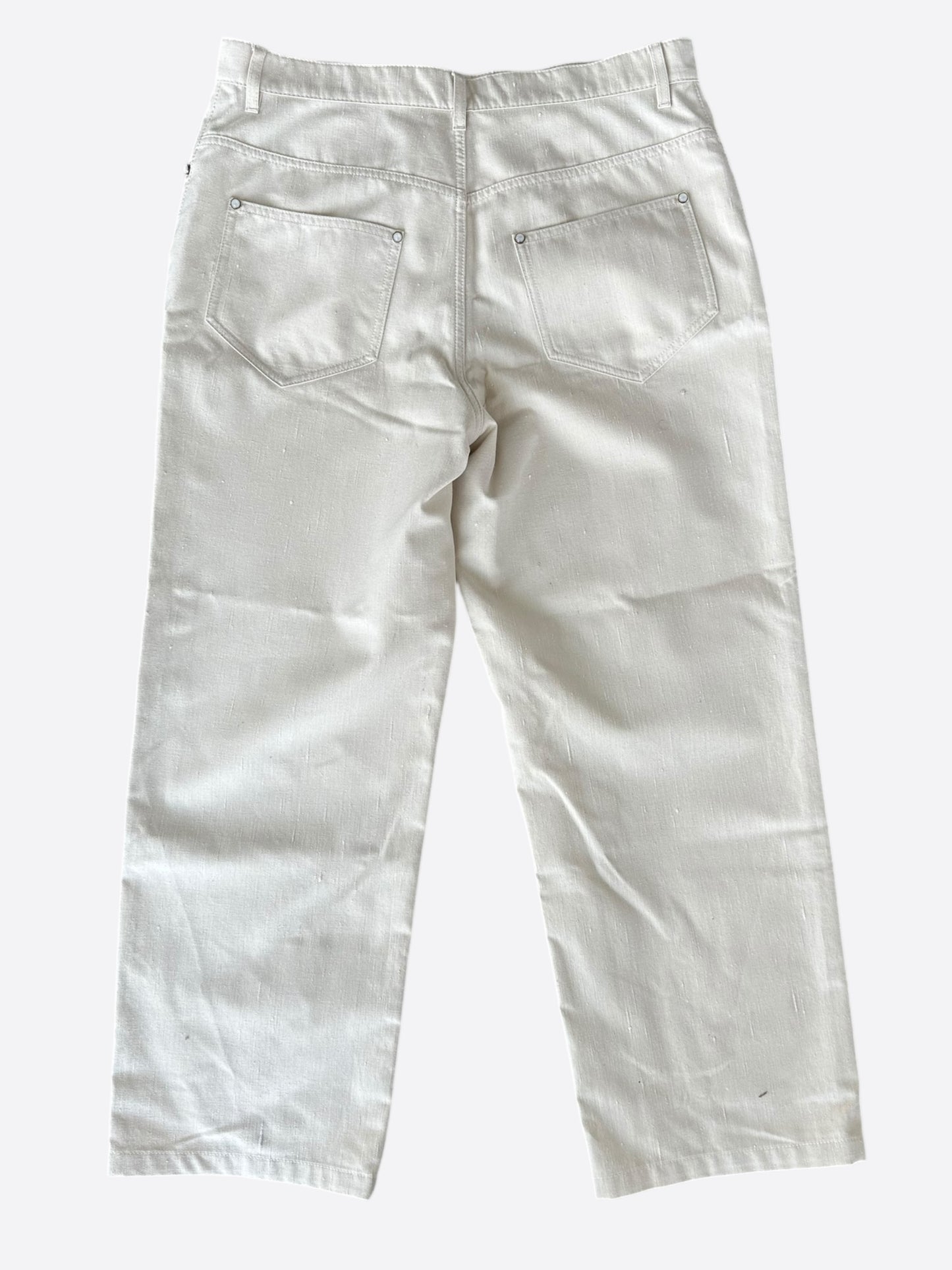 Louis Vuitton Beige Logo Baggy Pants