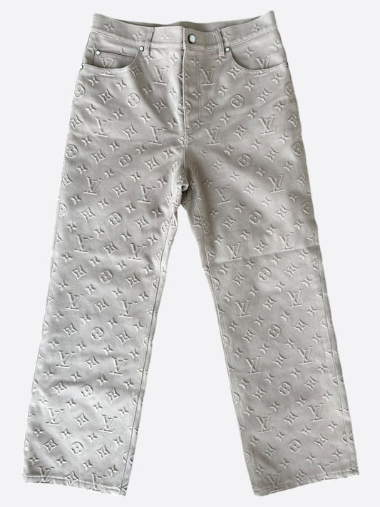 Louis Vuitton Beige Monogram Straight Jeans
