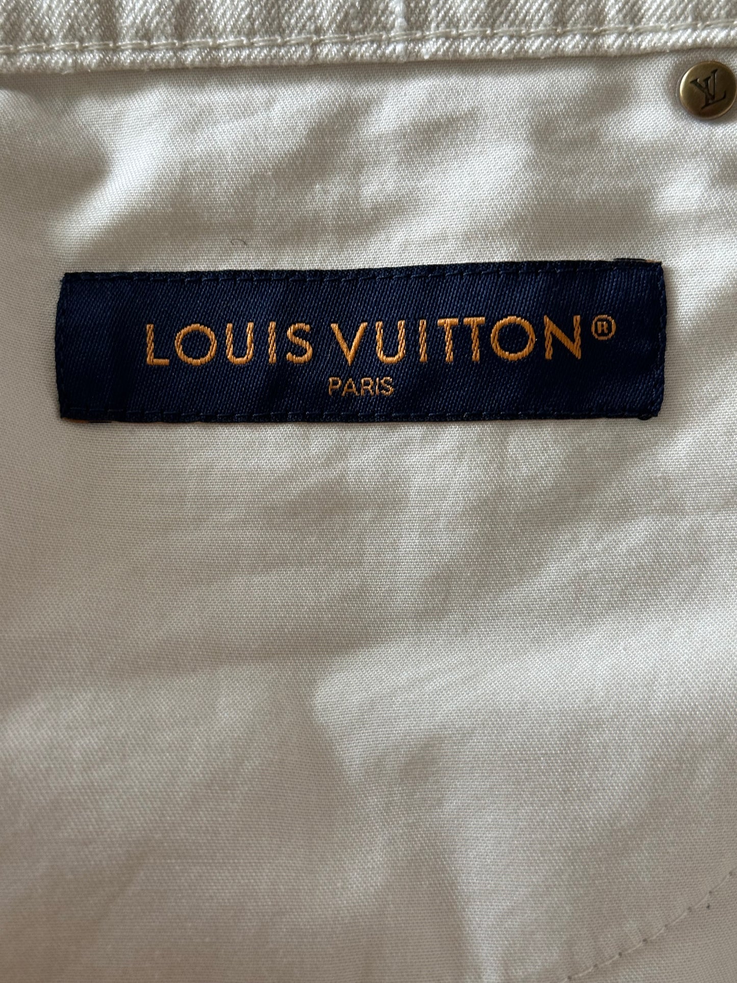 Louis Vuitton Beige Logo Baggy Pants