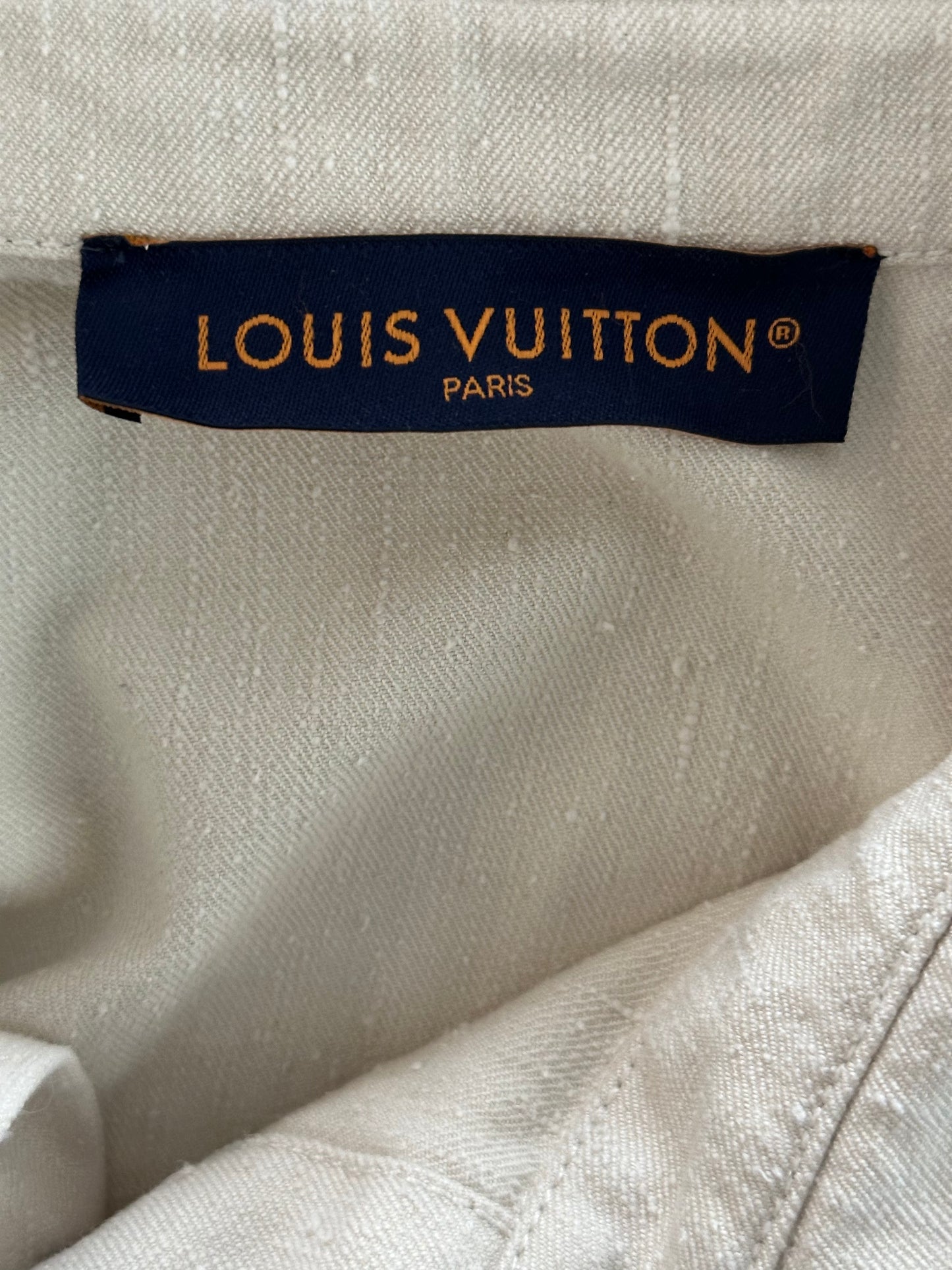 Louis Vuitton Beige Logo Button Up Shirt