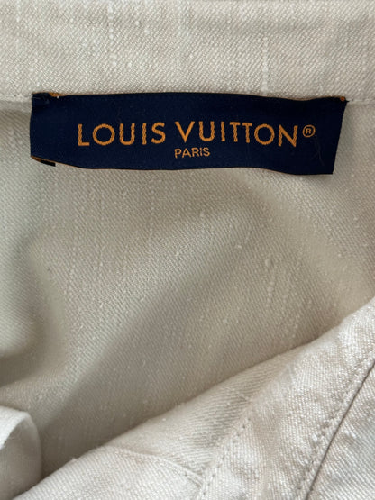 Louis Vuitton Beige Logo Button Up Shirt