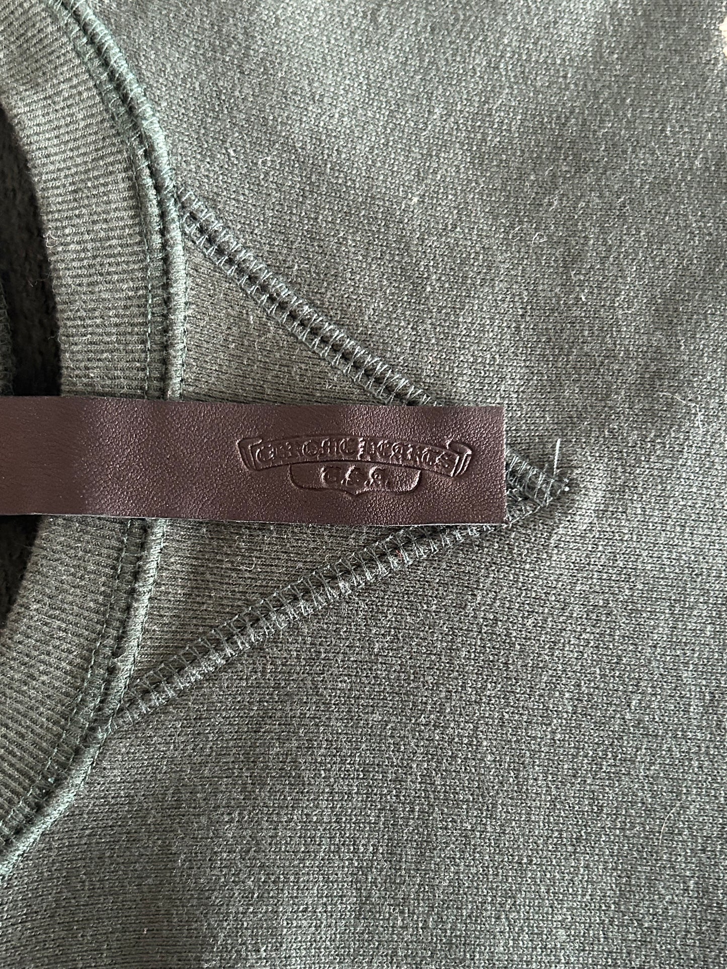 Chrome Hearts Green & White Embroidered Logo Sweater