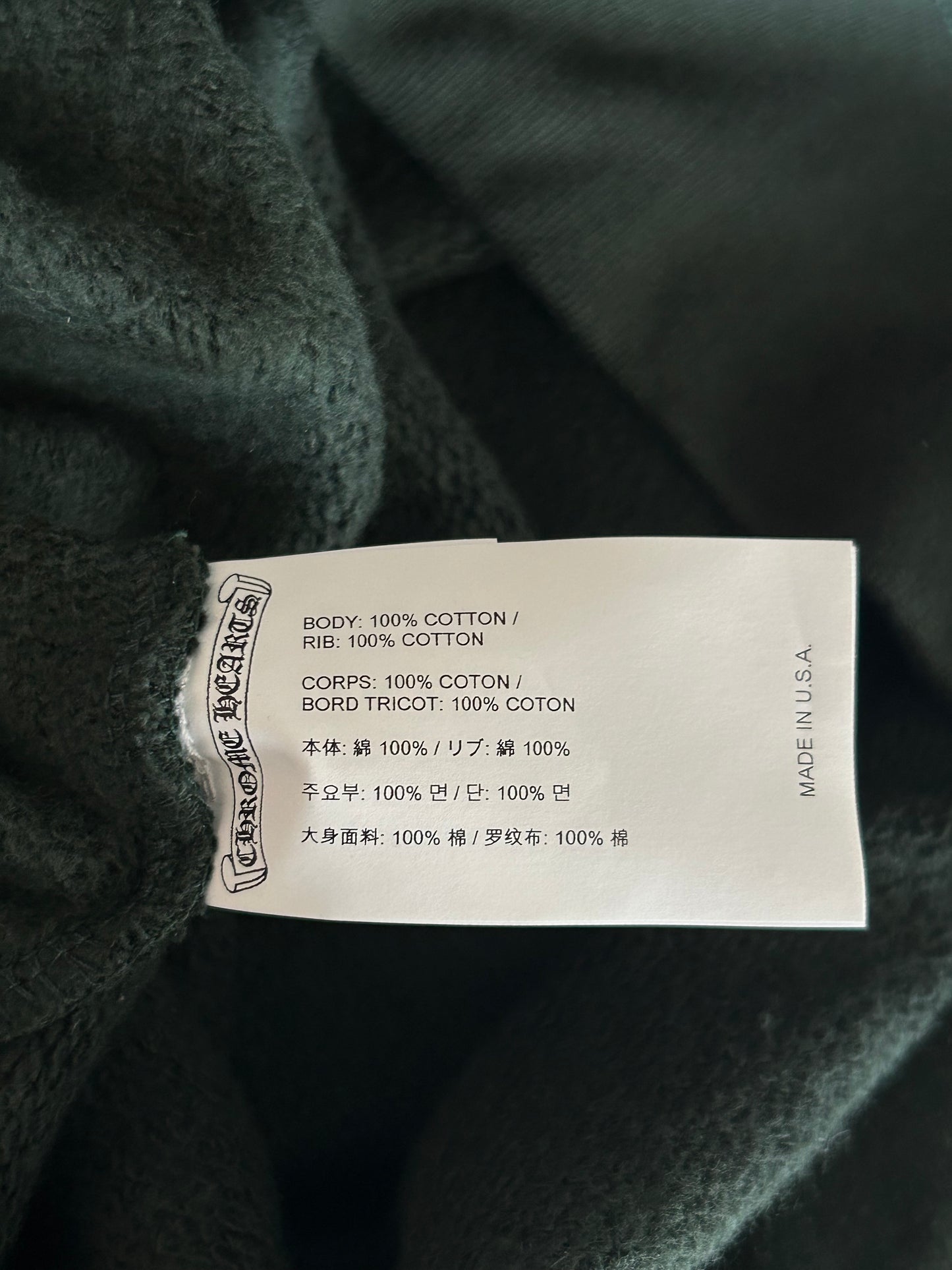 Chrome Hearts Green & White Embroidered Logo Sweater