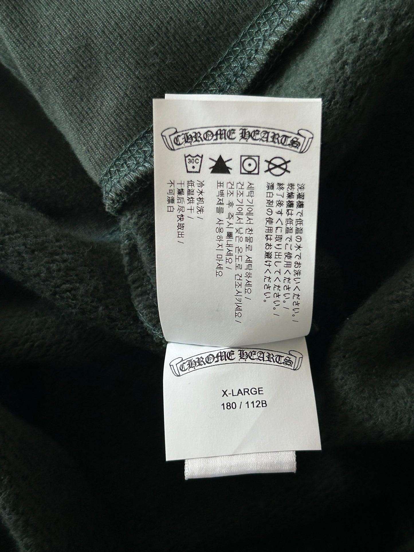 Chrome Hearts Green & White Embroidered Logo Sweater