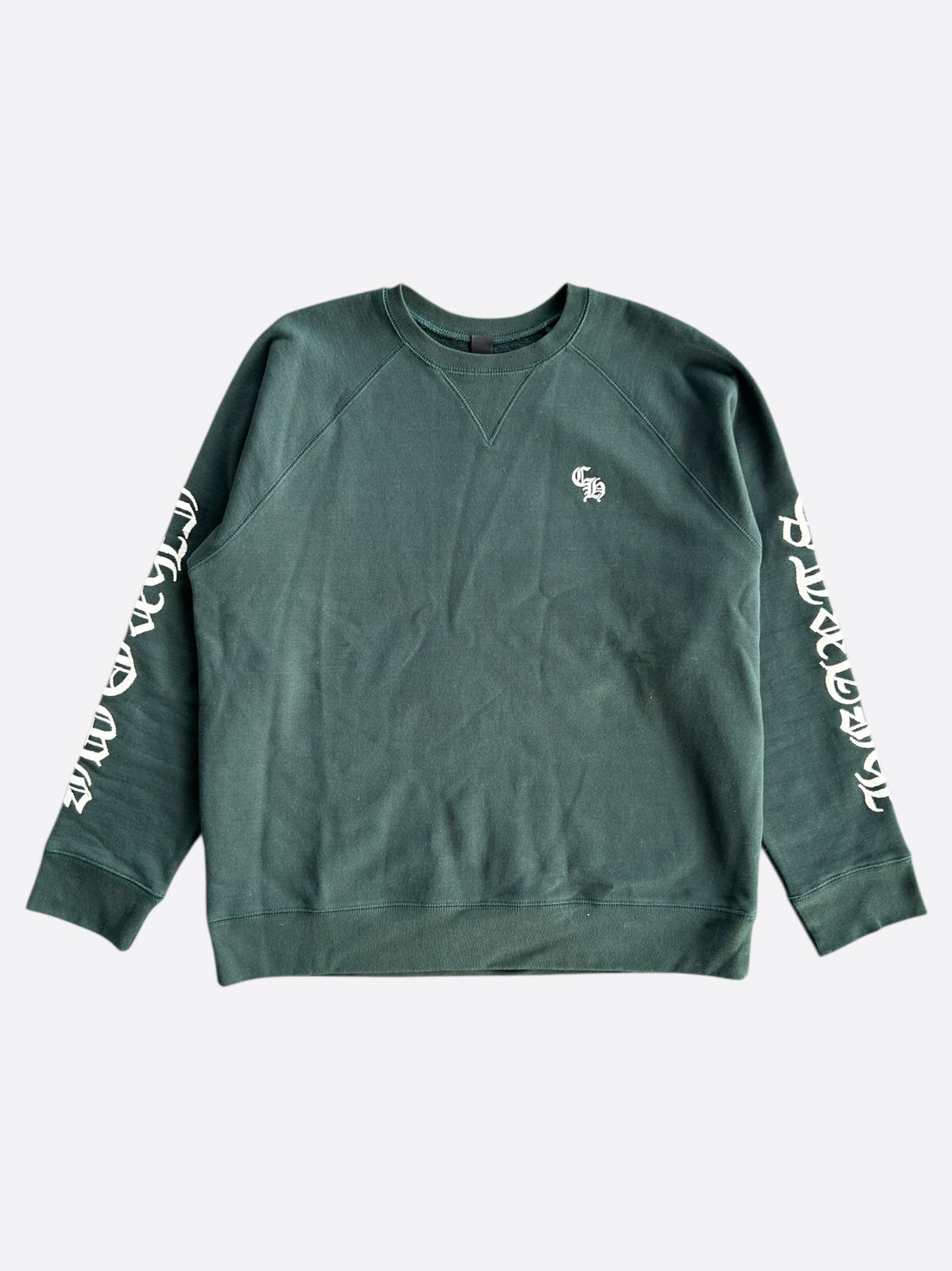 Chrome Hearts Green & White Embroidered Logo Sweater
