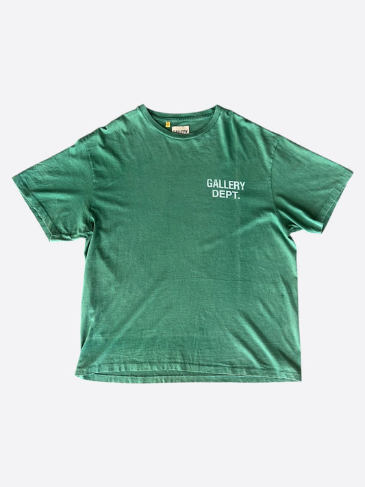 Gallery Dept Vintage Green & White Logo T-Shirt