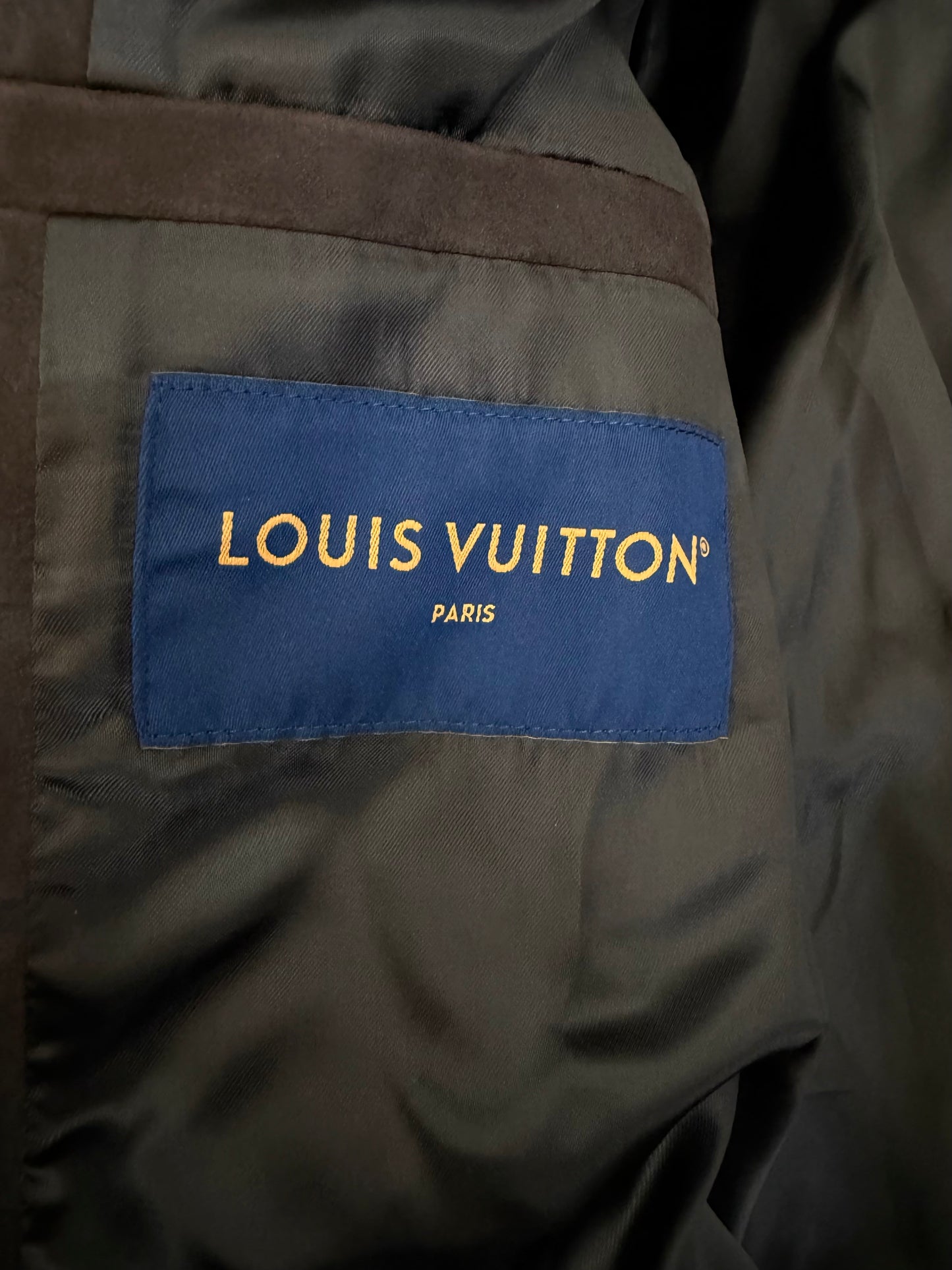 Louis Vuitton Brown Embossed Monogram Suede Jacket