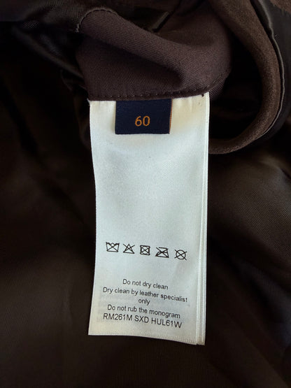 Louis Vuitton Brown Embossed Monogram Suede Jacket