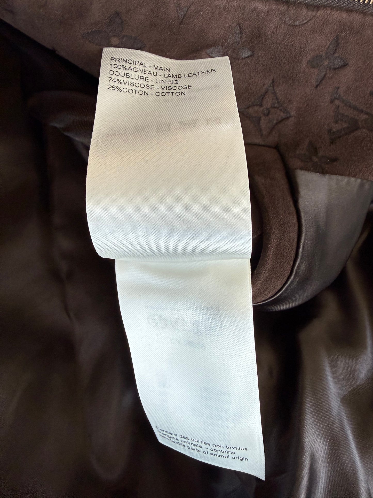 Louis Vuitton Brown Embossed Monogram Suede Jacket
