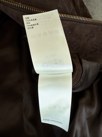 Louis Vuitton Brown Embossed Monogram Suede Jacket