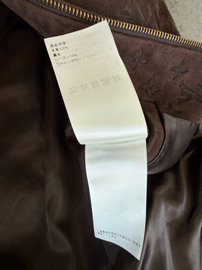 Louis Vuitton Brown Embossed Monogram Suede Jacket
