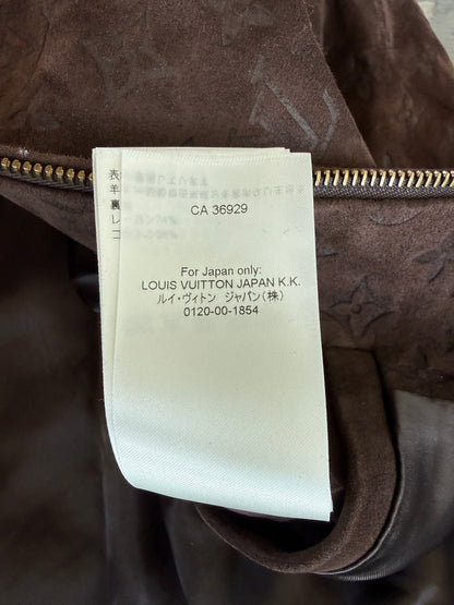 Louis Vuitton Brown Embossed Monogram Suede Jacket