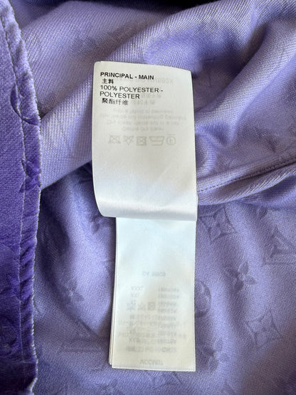 Louis Vuitton Purple Monogram Velvet Button Up Shirt