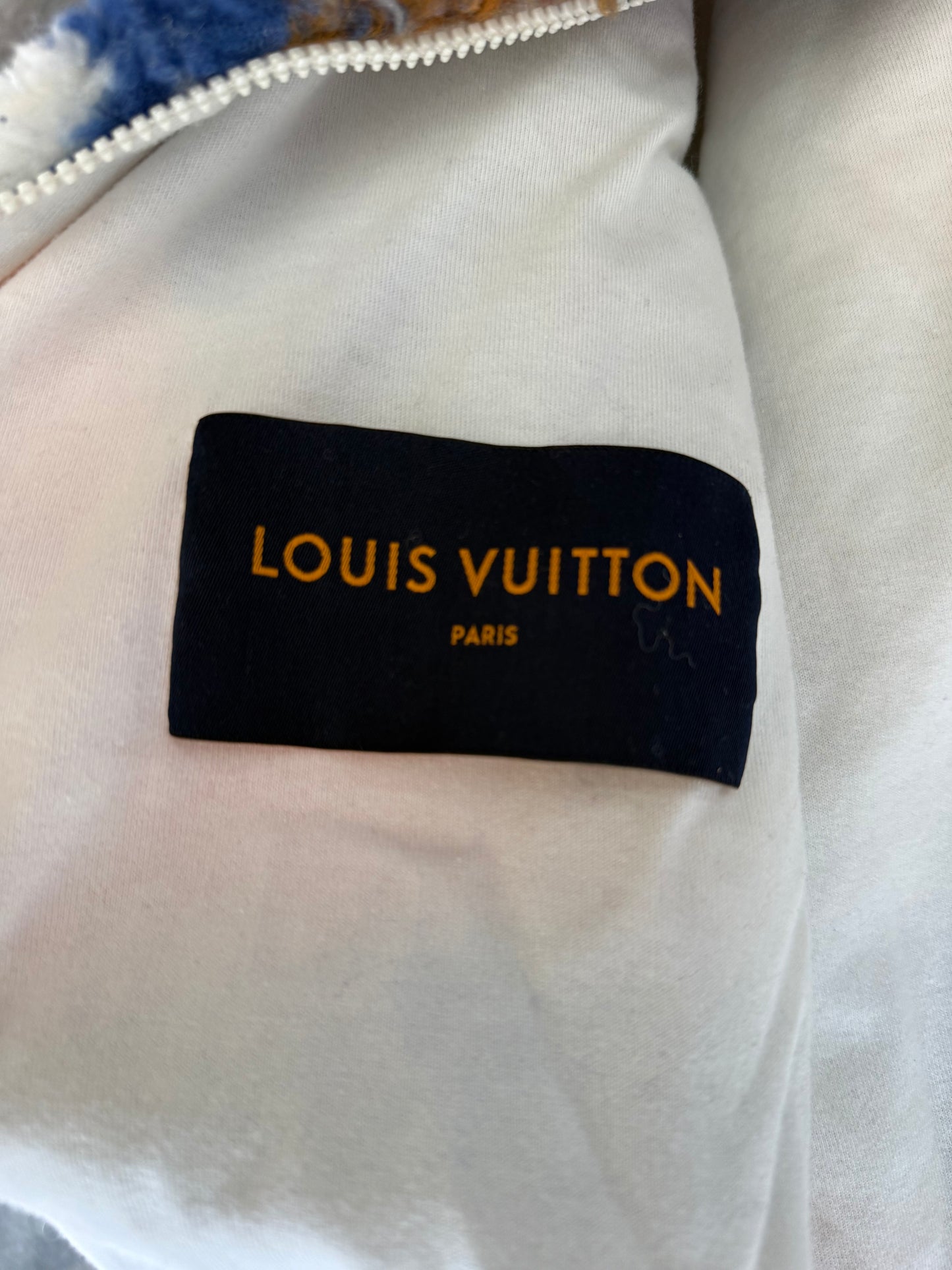 Louis Vuitton Blue & Orange Camo Monogram Fleece Zip Up Jacket