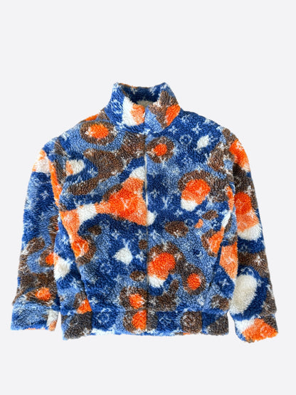 Louis Vuitton Blue & Orange Camo Monogram Fleece Zip Up Jacket